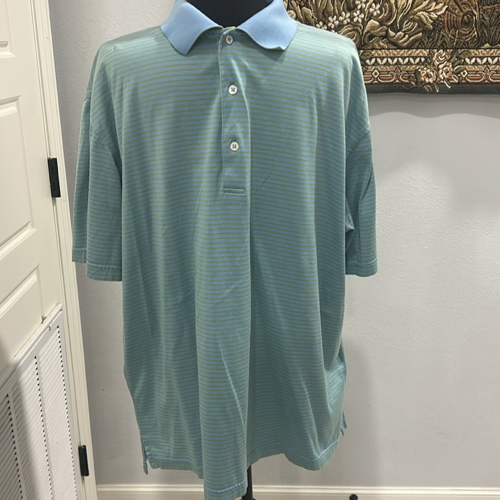 The Hartford Golf Club Striped Polo. Size L